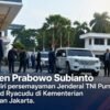 Presiden Prabowo Subianto menghadiri persemayaman Jenderal TNI Purn Ryamizard Ryacudu di Kementerian Pertahanan Jakarta.