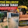 Aktivitas bulldozer meratakan tanah di kawasan Jalan Pematang Said RT 15 Kelurahan Medan Baru Kota Bengkulu