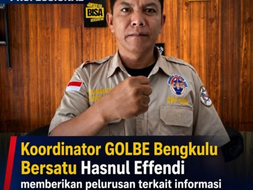 Koordinator GOLBE Bengkulu Bersatu Hasnul Effendi memberikan pelurusan terkait informasi proyek Preservasi Jalan Lais–Kerkap senilai Rp94,9 miliar.